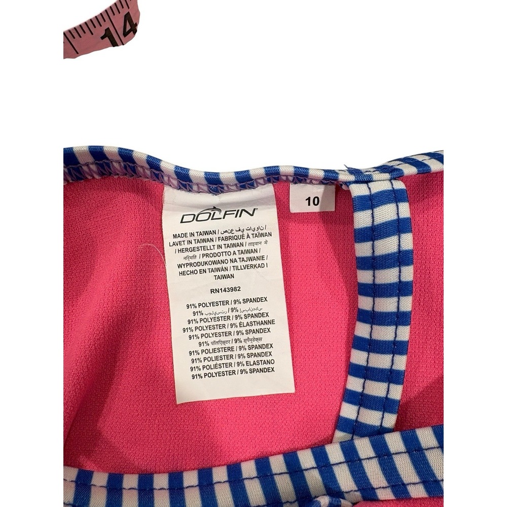 Dolfins Uglies One Piece Women's Swimsuit Sz 10 Geometric Print Cross Back - Picture 6 of 8